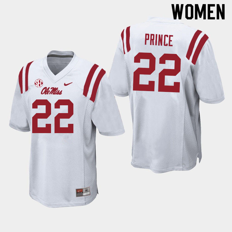 Deantre Prince Ole Miss Rebels NCAA Women's White #22 Stitched Limited College Football Jersey DGQ2758CX